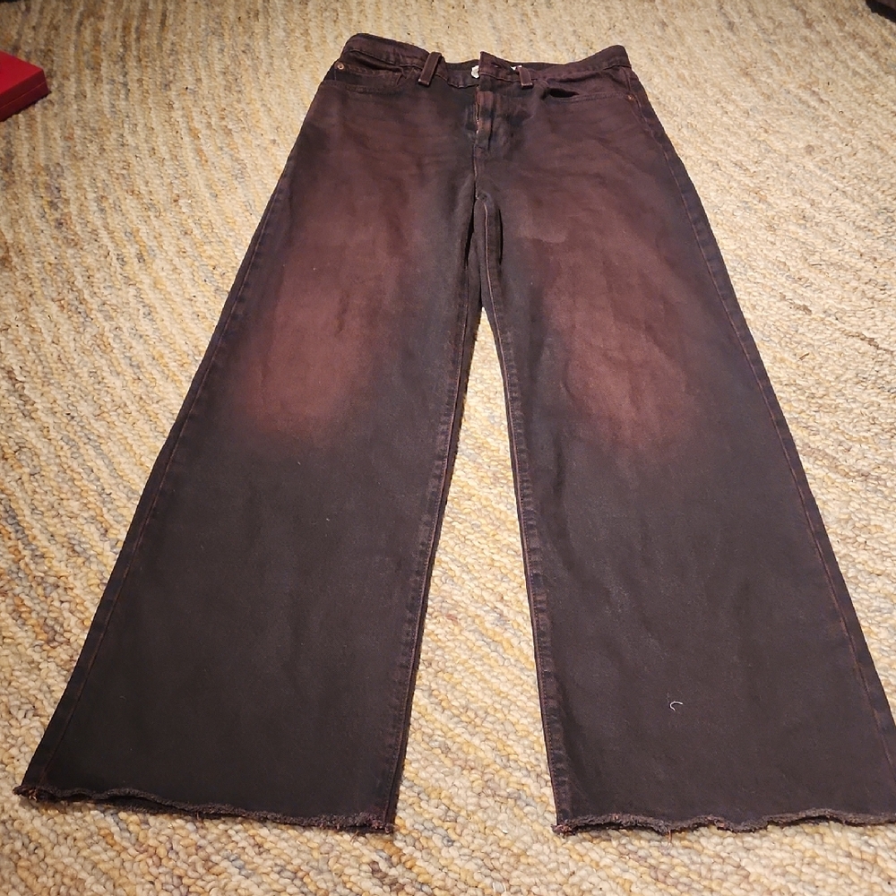 Chic Wide-Leg Jeans in Deep Brown